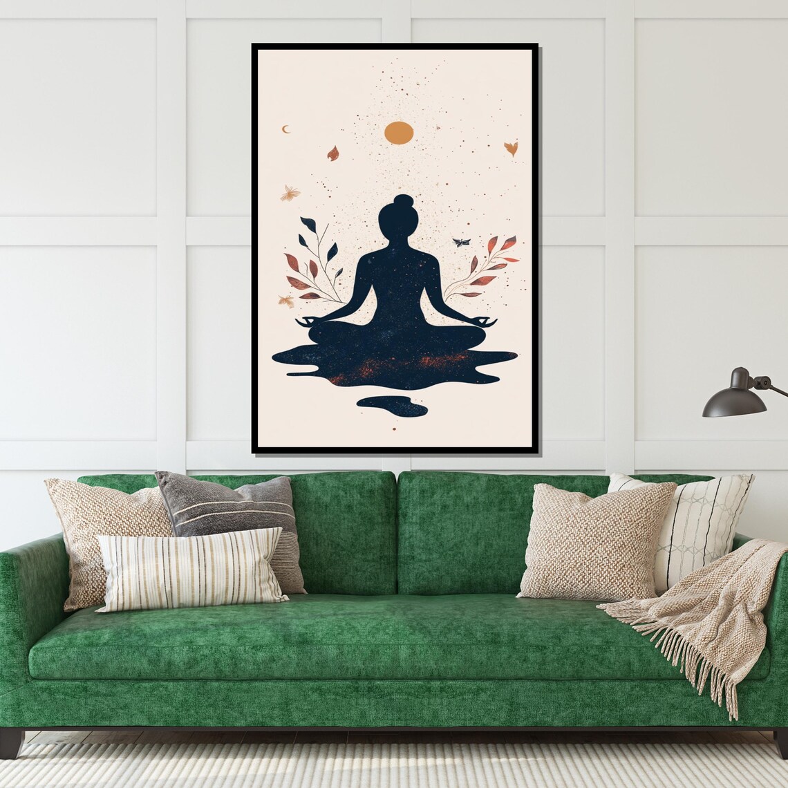 Zen Meditating Woman Botanical Minimalist Serene Boho Yoga Poster - Image 5
