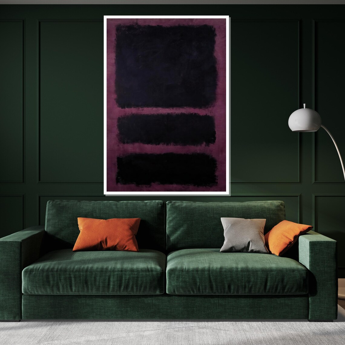 Black and Plum Color Field Abstract Moody Modern Painting Poster - Image 3