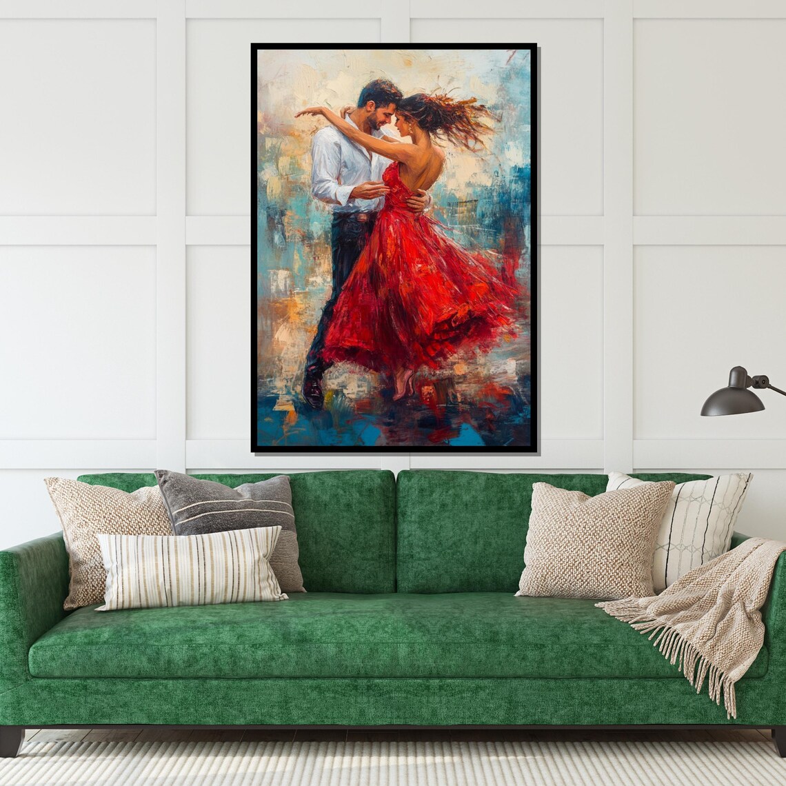 Dancing Couple Red Dress Whirling Joy Painting Love Art Poster - Image 5