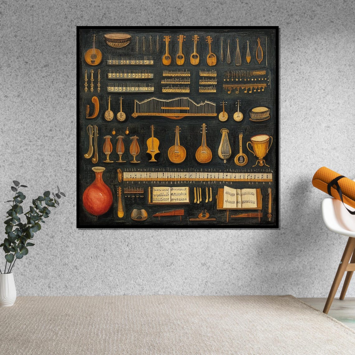 Antique Musical Instruments Chart Vintage Engraving Style Poster - Image 5