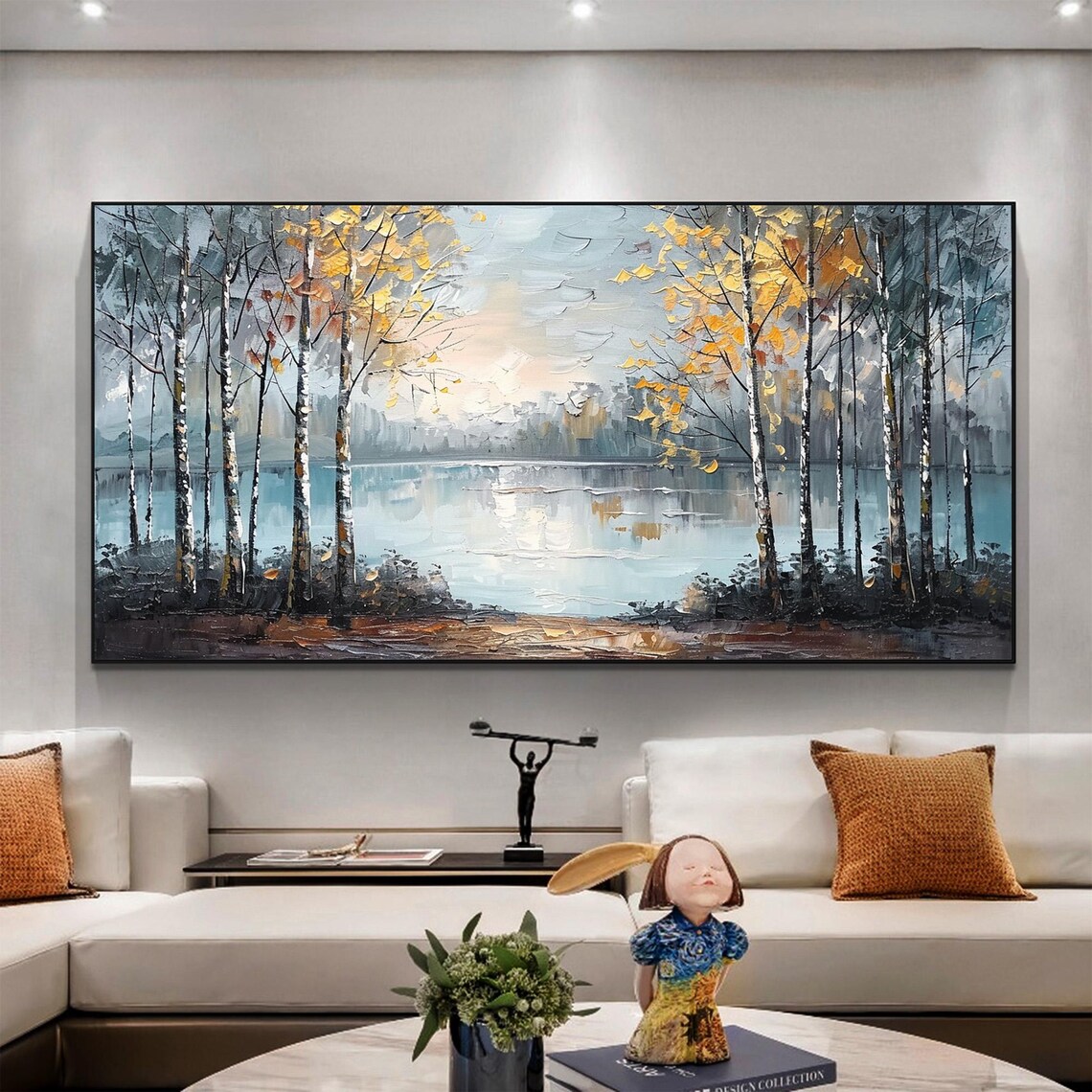 Abstract Forest Landscape Oil Painting, Modern Art Print - Image 3