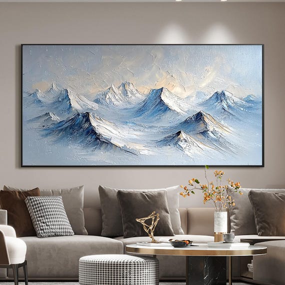 Abstract 3d Texture Mountain Oil Painting On Original Large Minimalist Landscape Wall Art Custom Modern Sofa Background Wall Decor