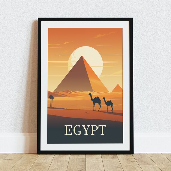 Egypt Travel Poster Wall Art Print Cairo Poster Home Decor Pyramids Wall Art Gift For Travelers