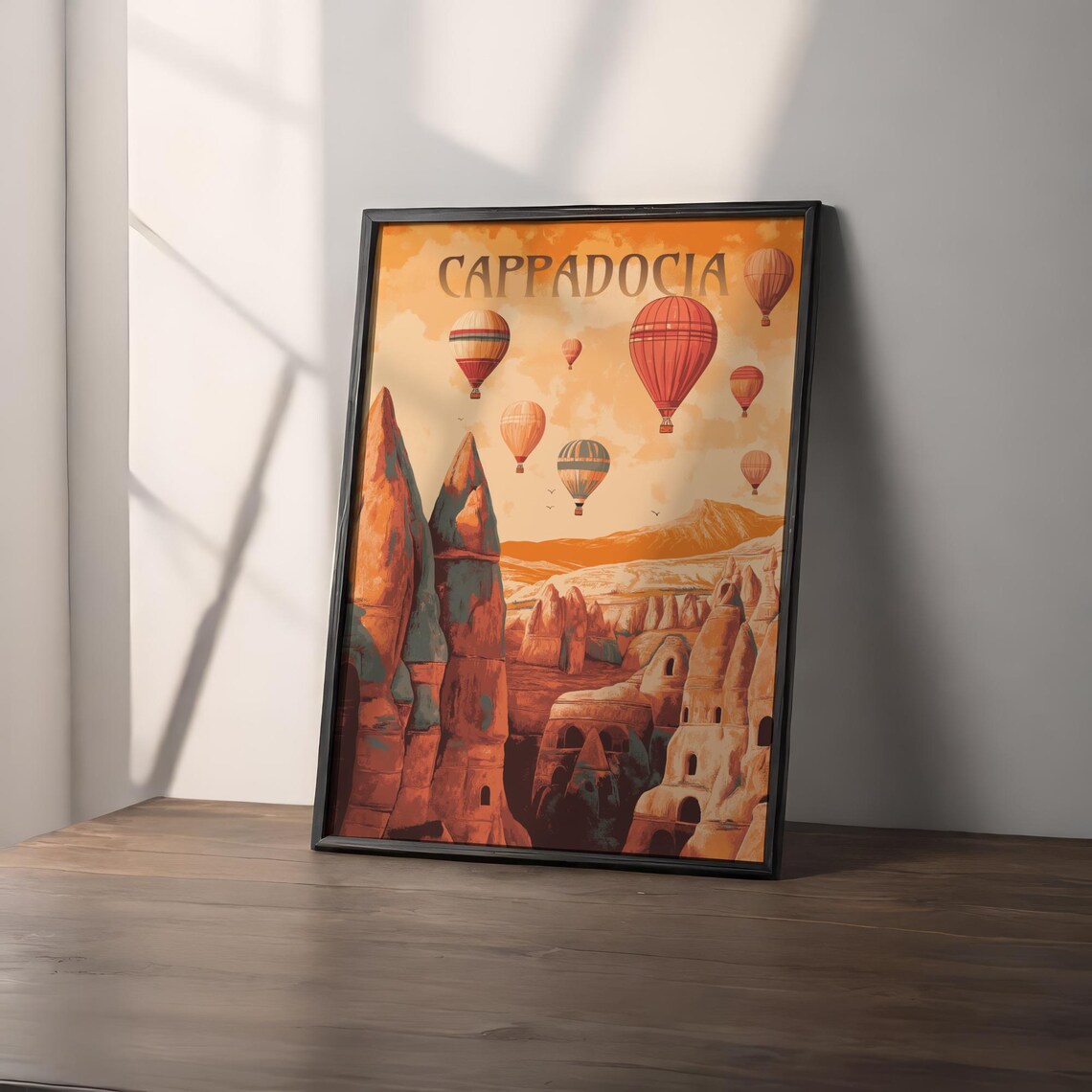 Cappadocia Turkey Hot Air Balloons Fairy Chimneys Travel Poster - Image 2