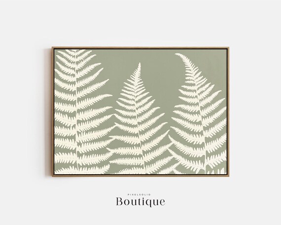 Green Fern Leaf Painting Leaves Wall Decor Botanical Art Tropical For Living Room Or Bedroom Print No451