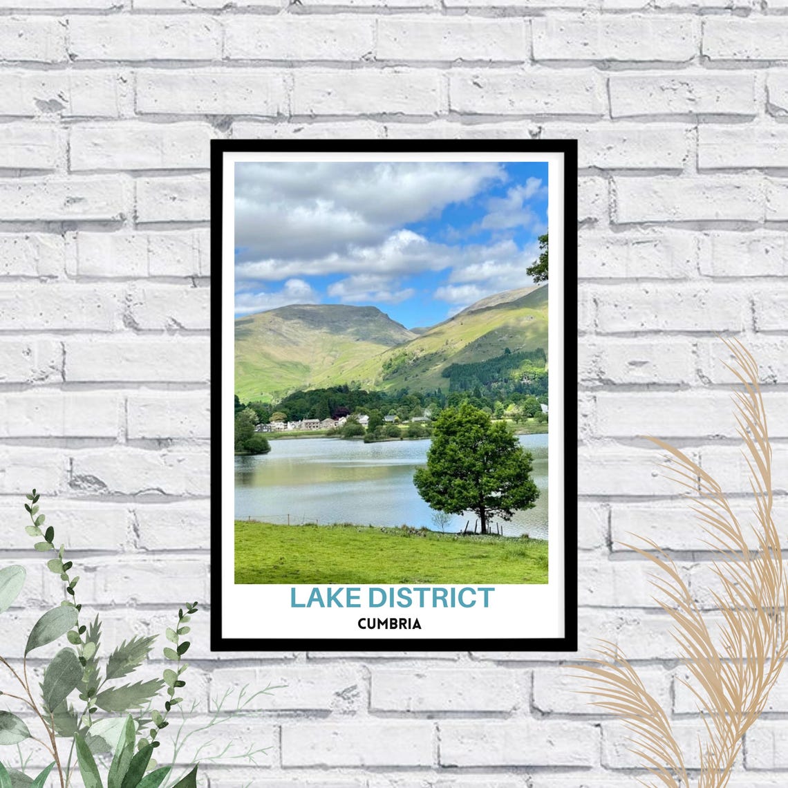 Lake District Cumbria Lone Tree Fell Lake Tranquil England Poster