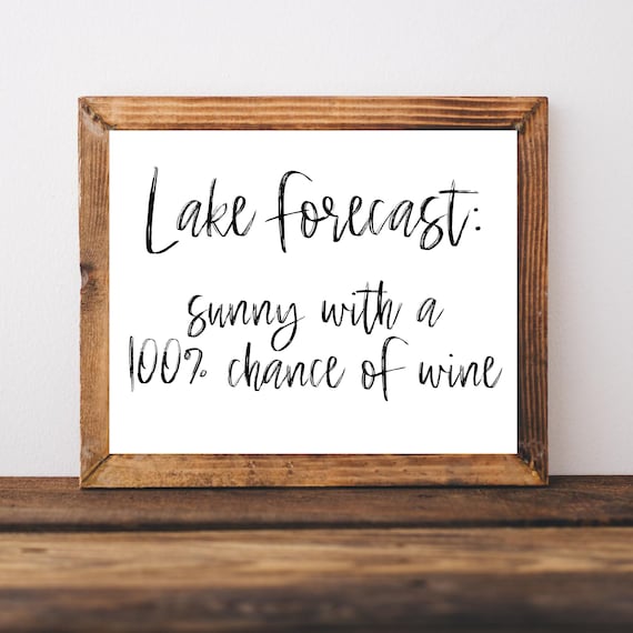 Lake House Sign Decor Art Print, Summer Lake