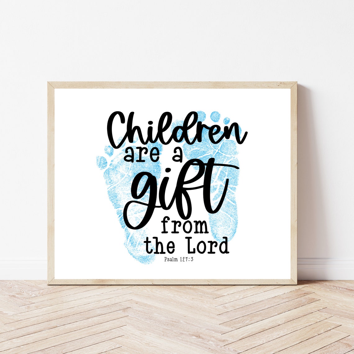 Baby Boy Baptism Gift Christian Nursery Wall Art Psalm 1273 Children Are A Scripture Poster Above The Crib Decor