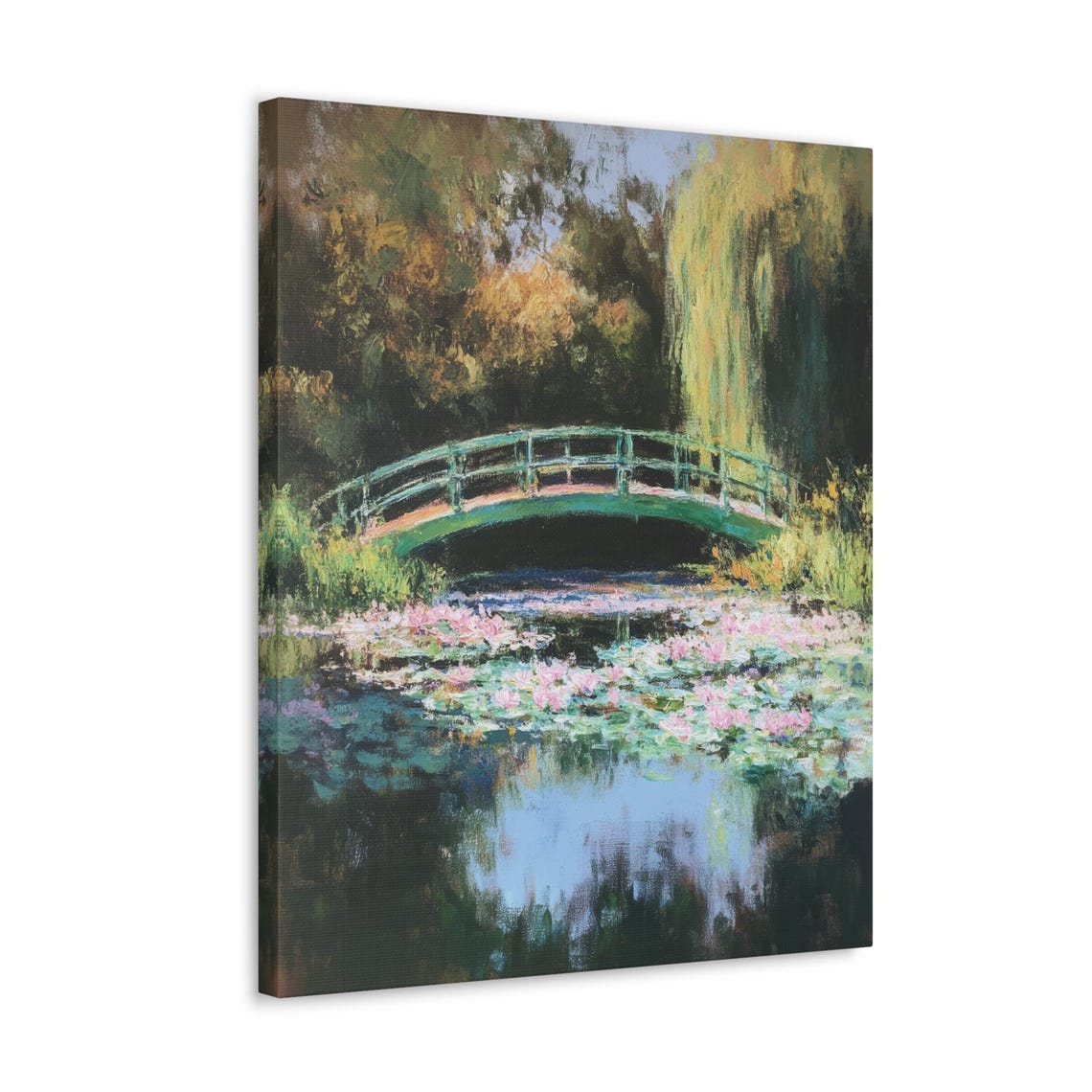 Monet Inspired Japanese Bridge Water Lily Pond Impressionist Poster - Image 4