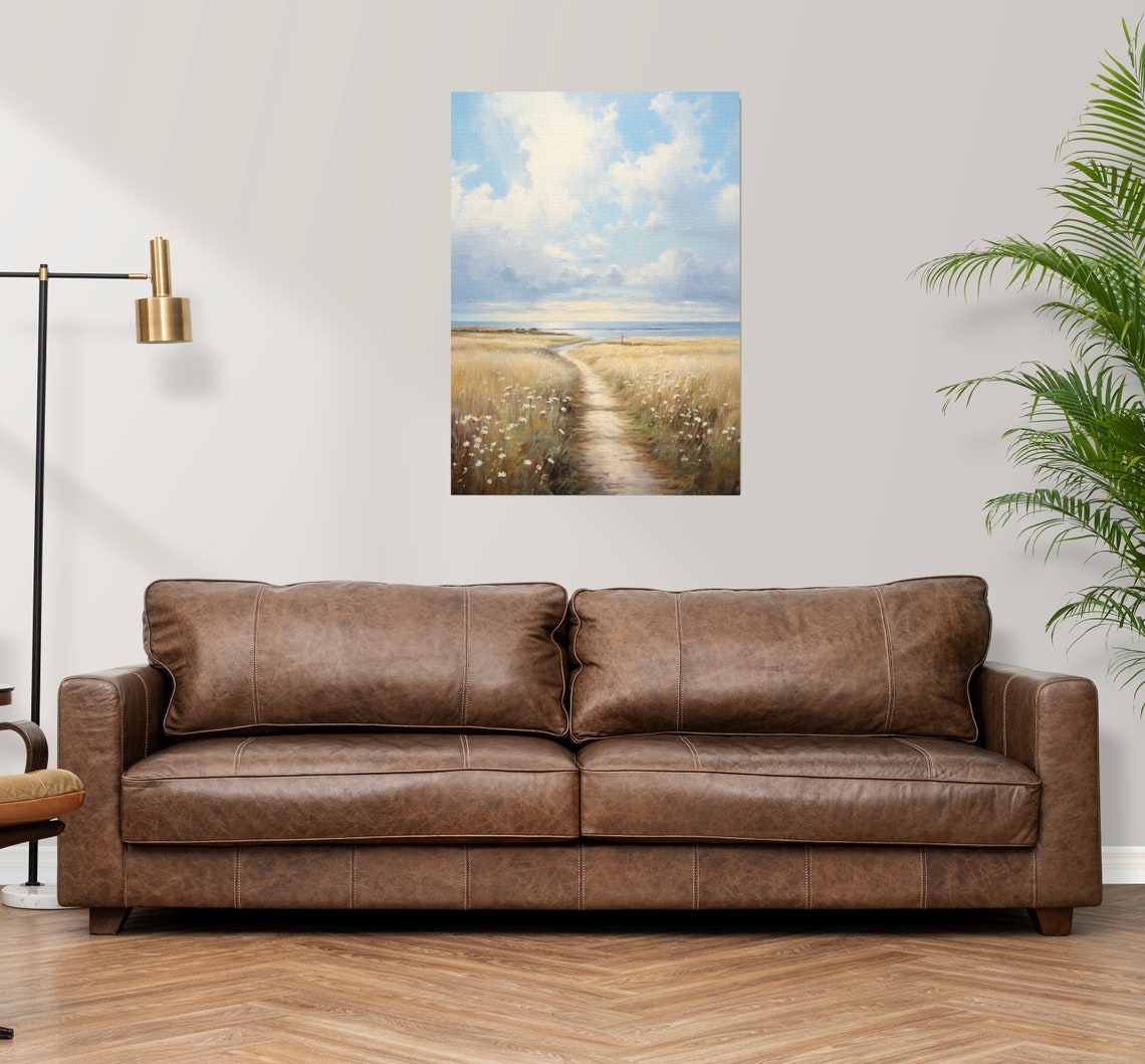 Sandy Beach Path Poster Through Dune Grass and Wildflowers to the Sea - Image 3