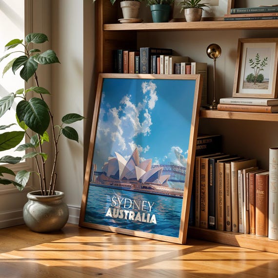Sydney Opera House Print Vibrant Australia Harbor Wall Art