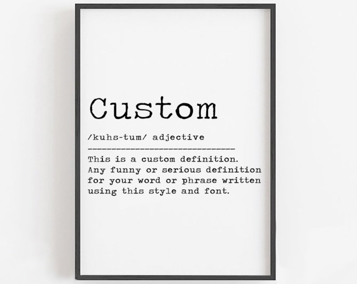 Personalized Definition Print, Custom Wall Art Print