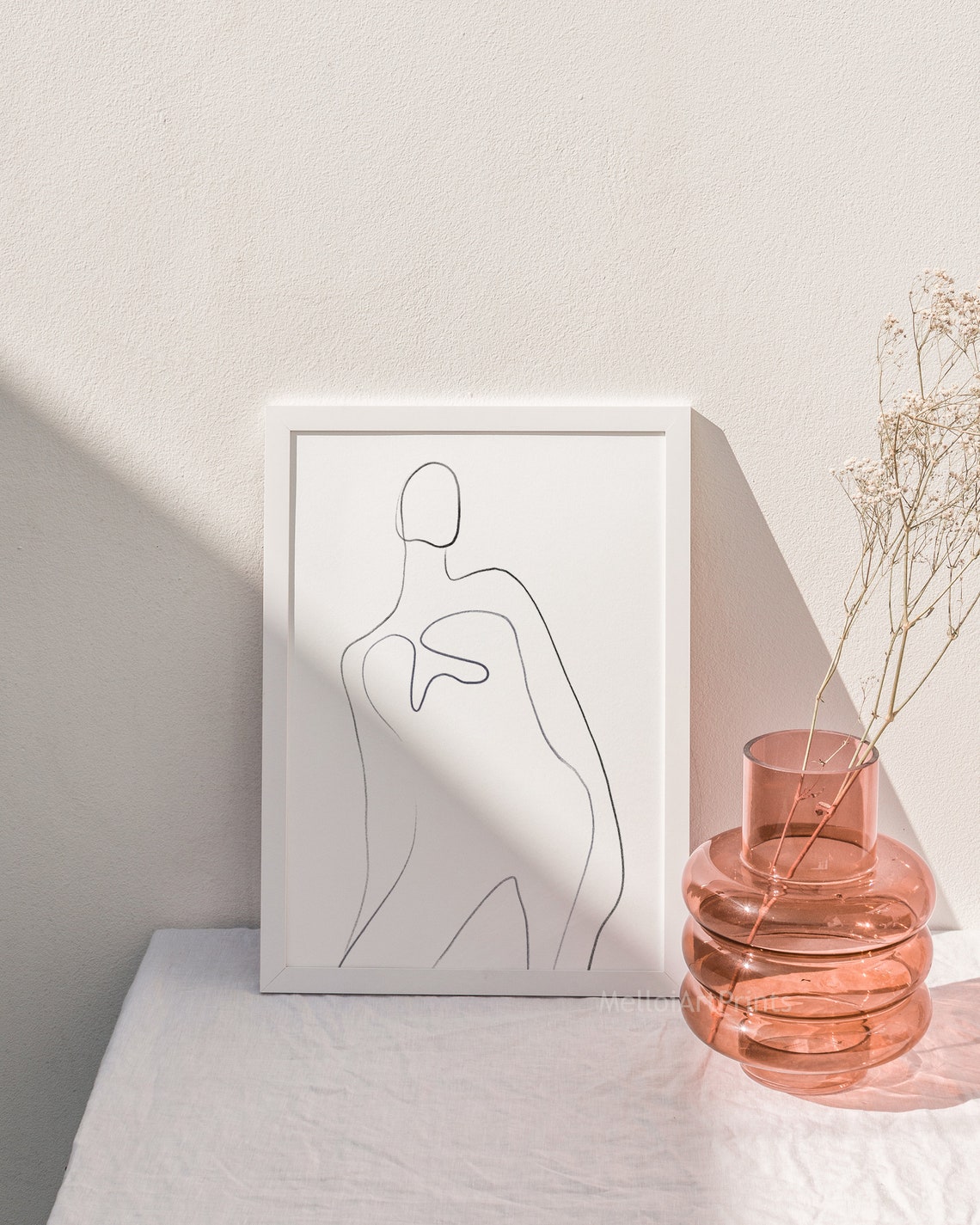 Minimal Female Body Line Art Abstract Woman Torso Wall Poster - Image 3