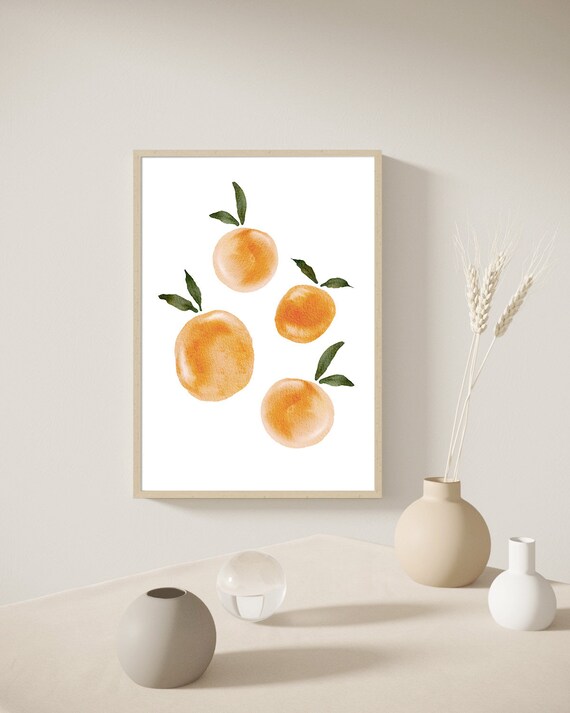 Fruit Wall Art Kitchen Print Dining Room Print Orange Print Wall Art Wall Accent Tropical Wall Art Wall Decor