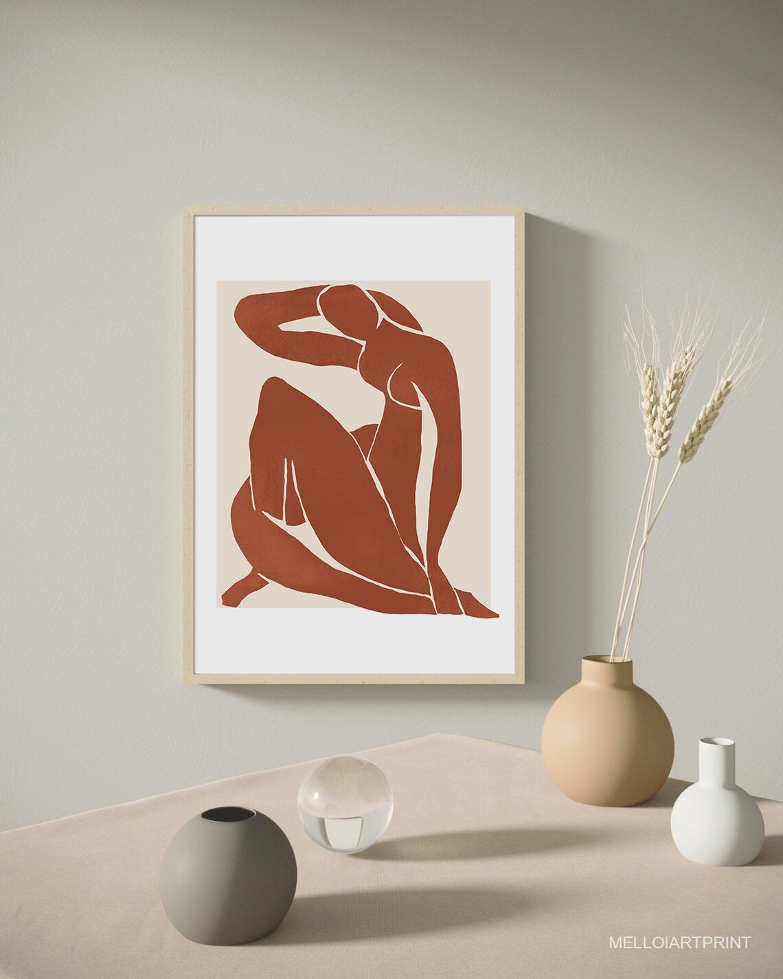 Henri Matisse Abstract Art Abstract Print Minimalist Painting Terracotta Print Wall Art Boho Decor - Image 3