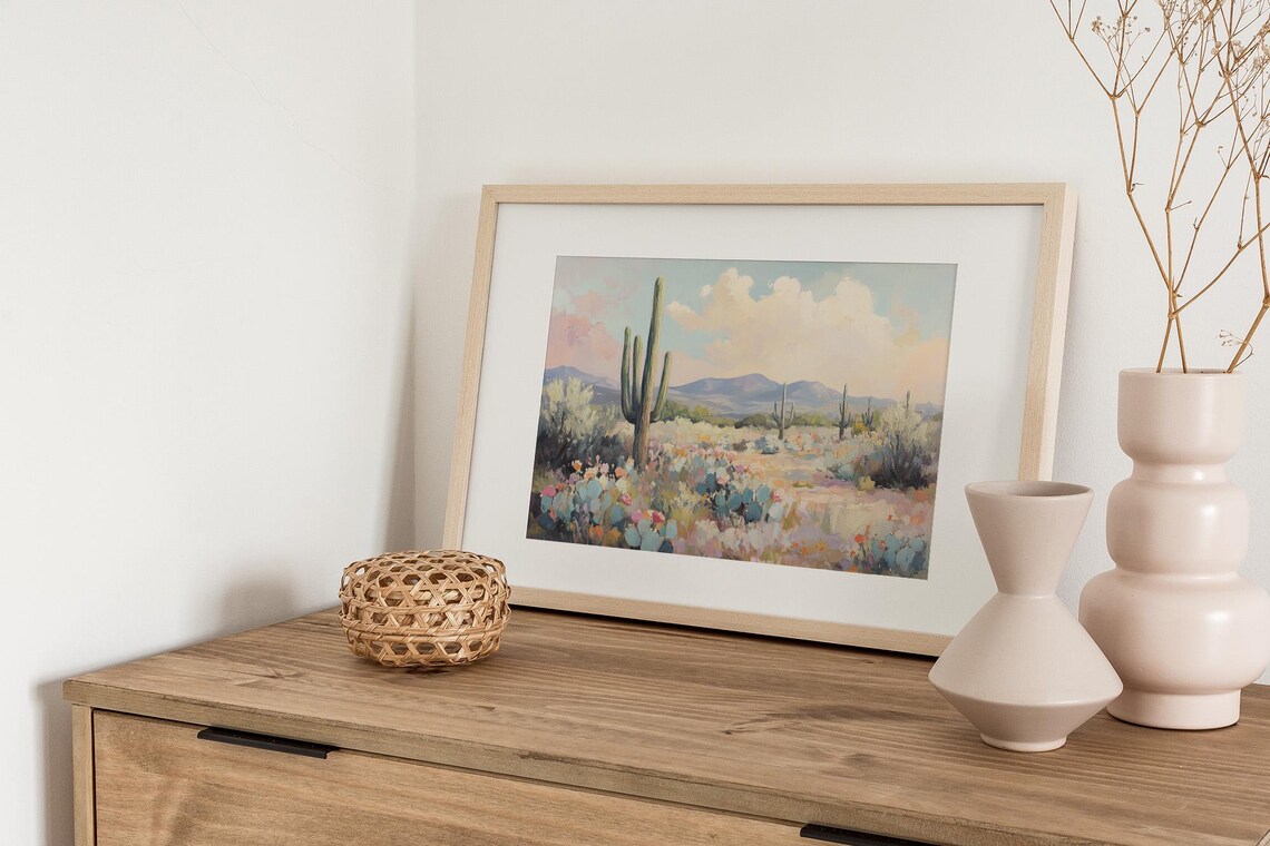 Desert Bloom Landscape Art Print, Southwestern Decor - Image 2