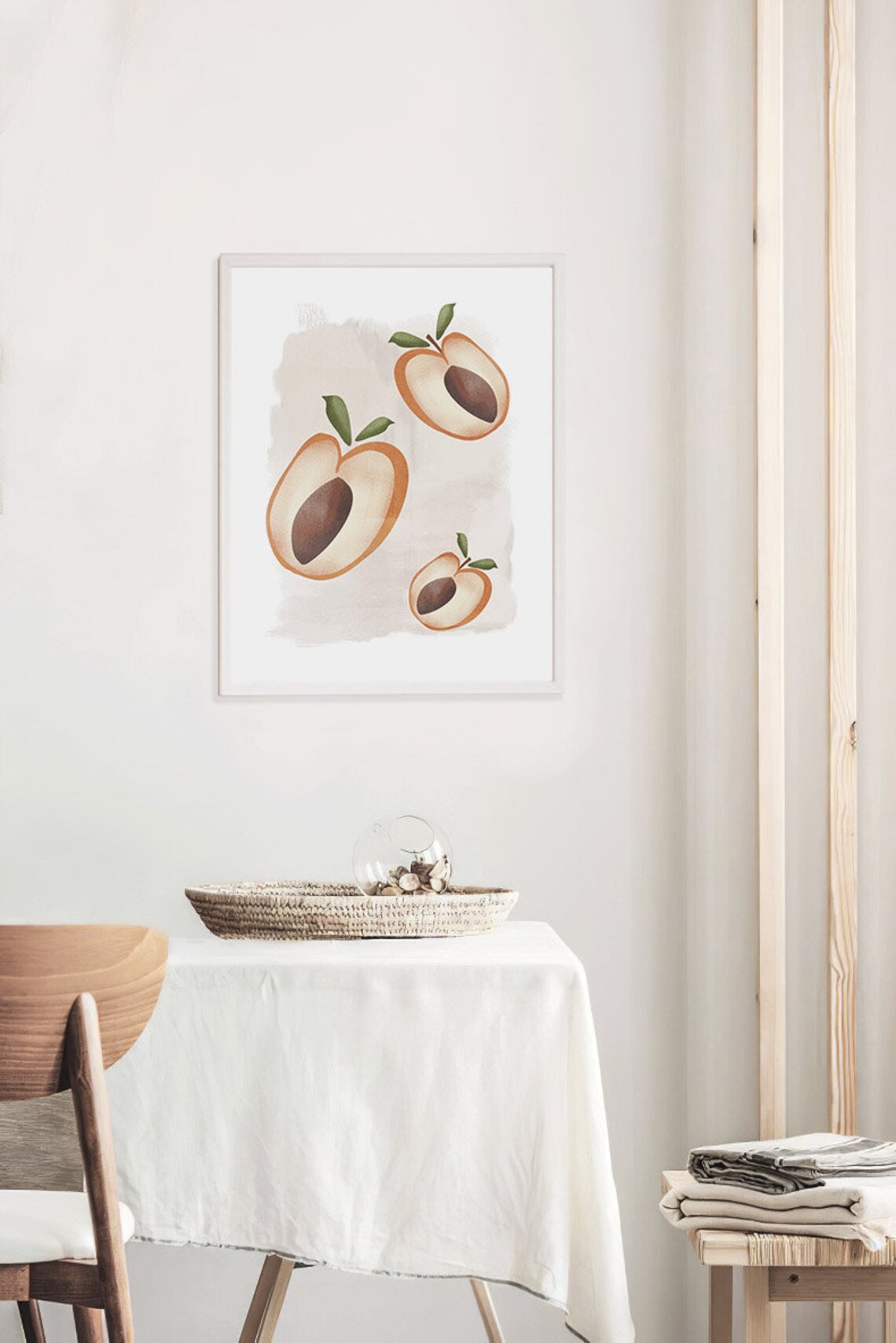 Apricot Halves Sweet Fruit Illustration Kitchen Watercolor Poster - Image 2