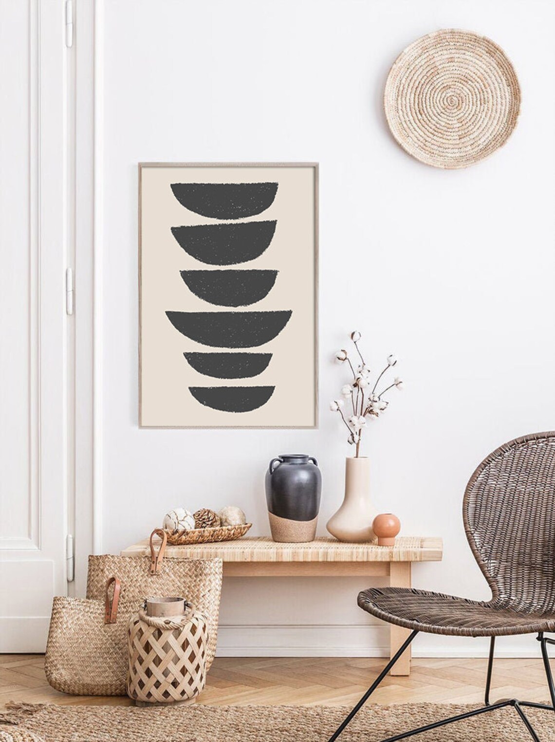 Mid Century Line Art Geometric Abstract Art Print - Image 2