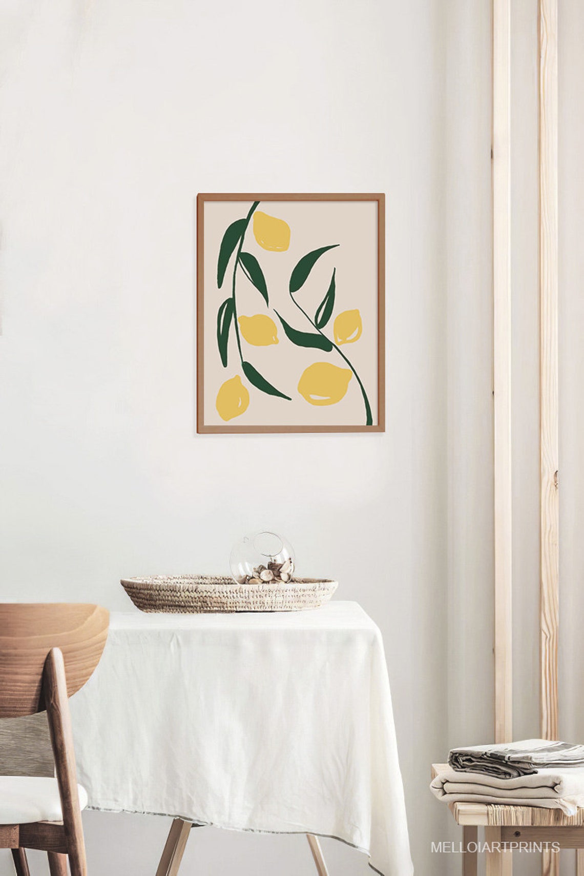 Modern Lemon Branch Yellow Citrus Minimalist Kitchen Art Poster - Image 2