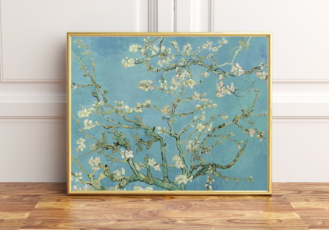 Almond Blossoms Painting Art Print, Wall Decor