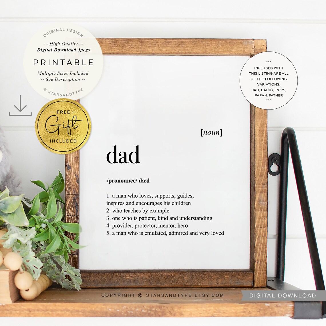 Dad Definition Quote Art Print, Fathers Day Gift - Image 3