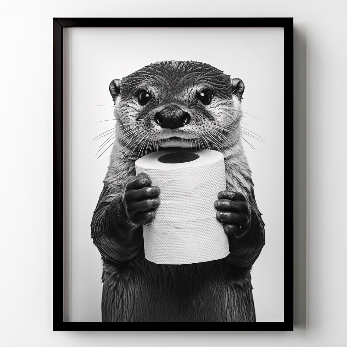 Otter Toilet Humor Bathroom Wall Art Poster Print