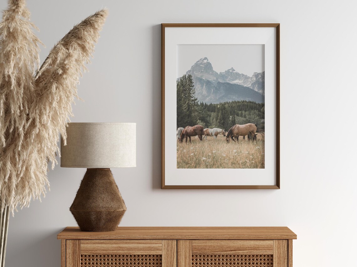 Farmhouse Horse Decor, Horses Running In Field Art Print - Image 2