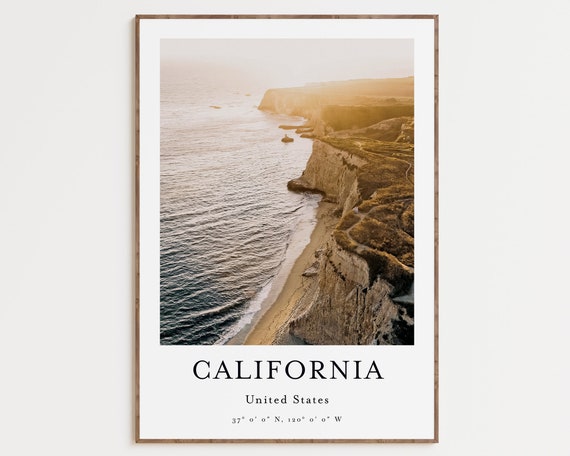 California Travel Poster, USA Wall Art Print