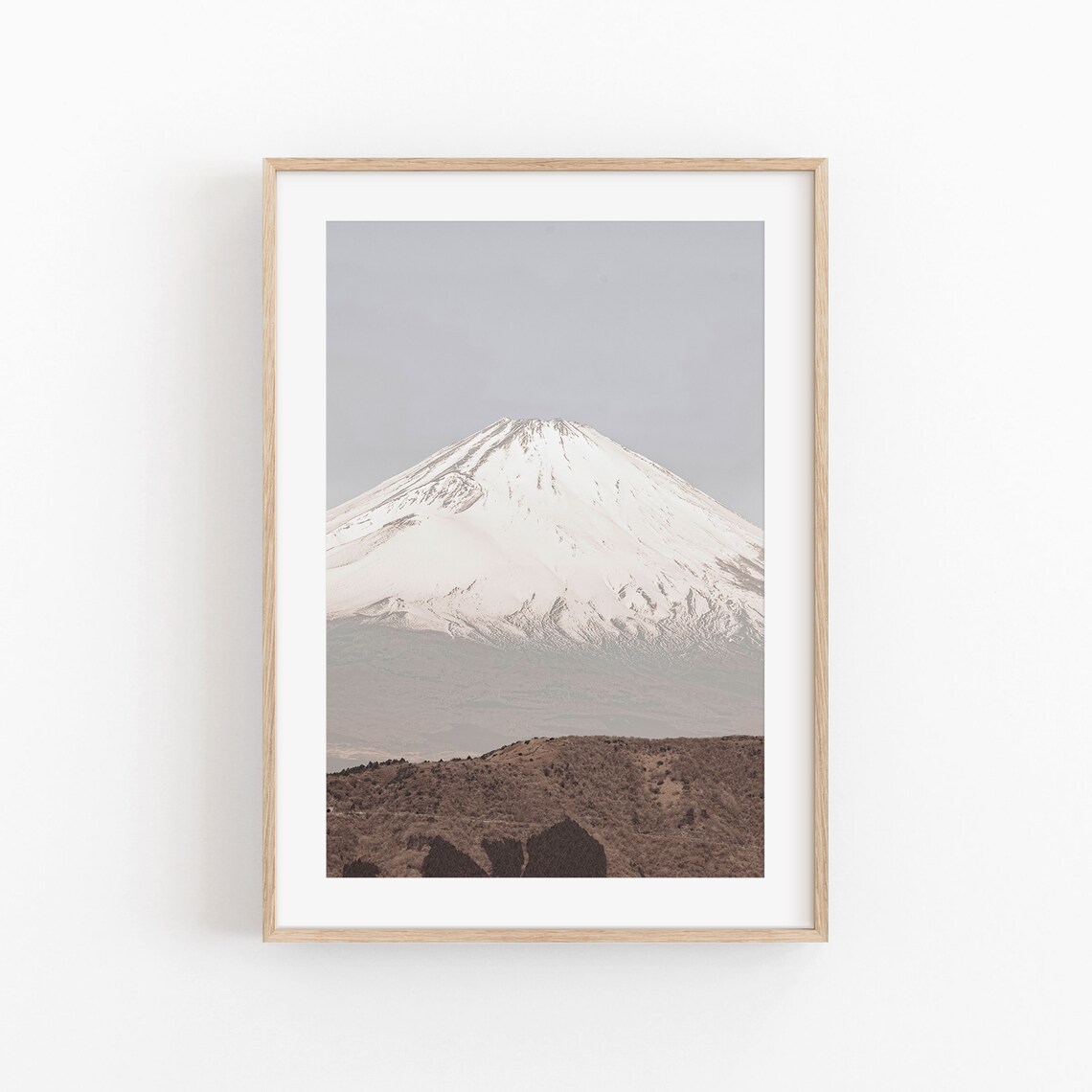 Fuji Volcano Print, Modern Minimalist Poster