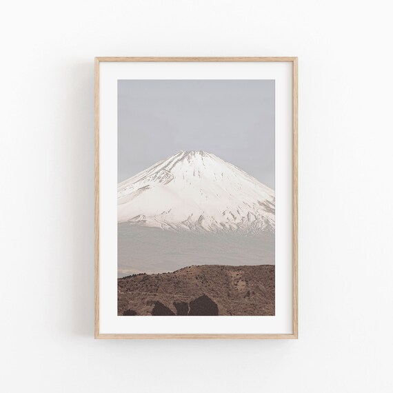 Fuji Volcano Print, Modern Minimalist Poster