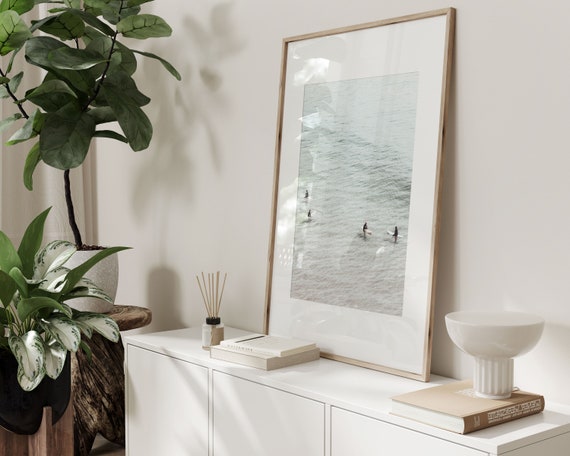 Surfing Print, Coastal Beach Travel Poster
