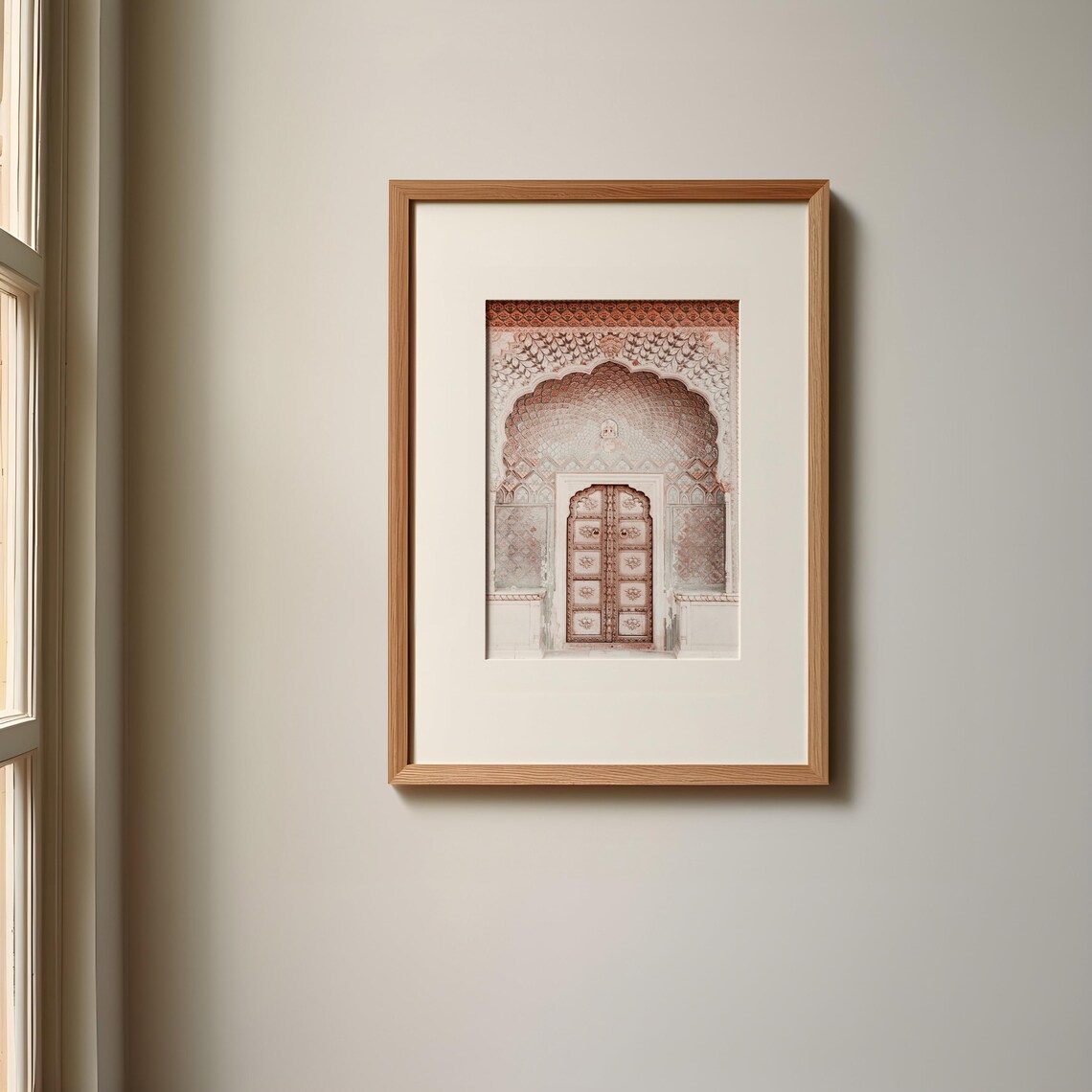 Moroccan Arabic Door Art Print, Boho Minimalist