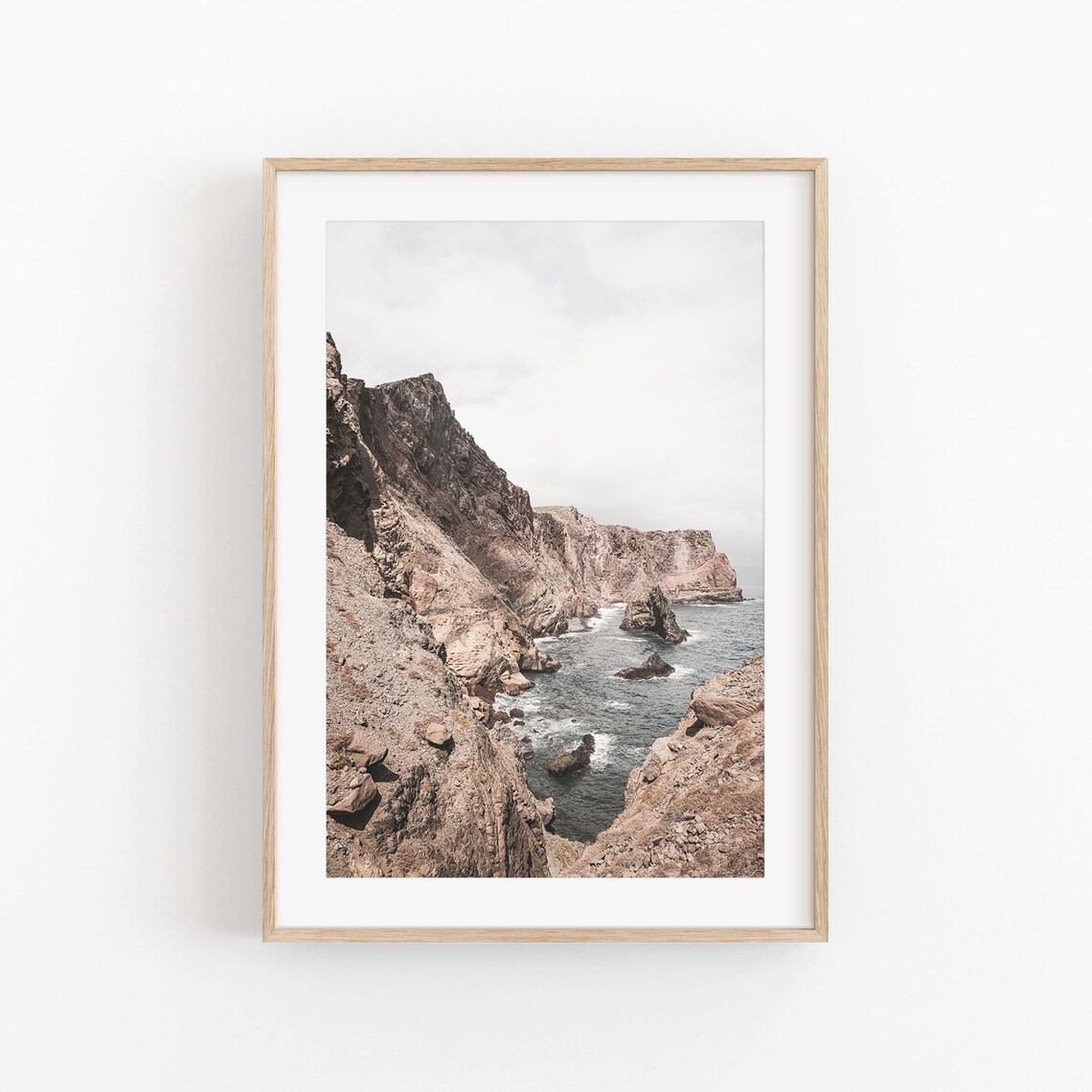 Italy Beach Landscape Travel Poster, Mountain View