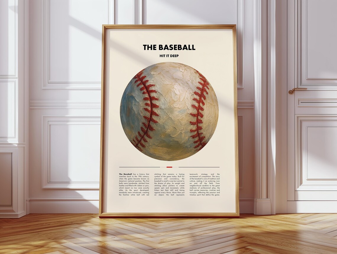 Baseball Vintage Style Art Print, Sports Decor