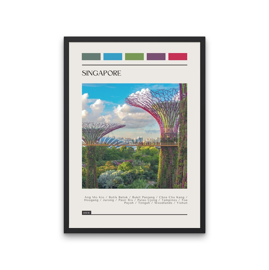 Singapore Gardens by the Bay Supertrees Landmark Travel Photo Poster