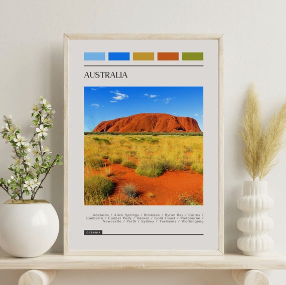 Printed Australia Poster Travel Color Block