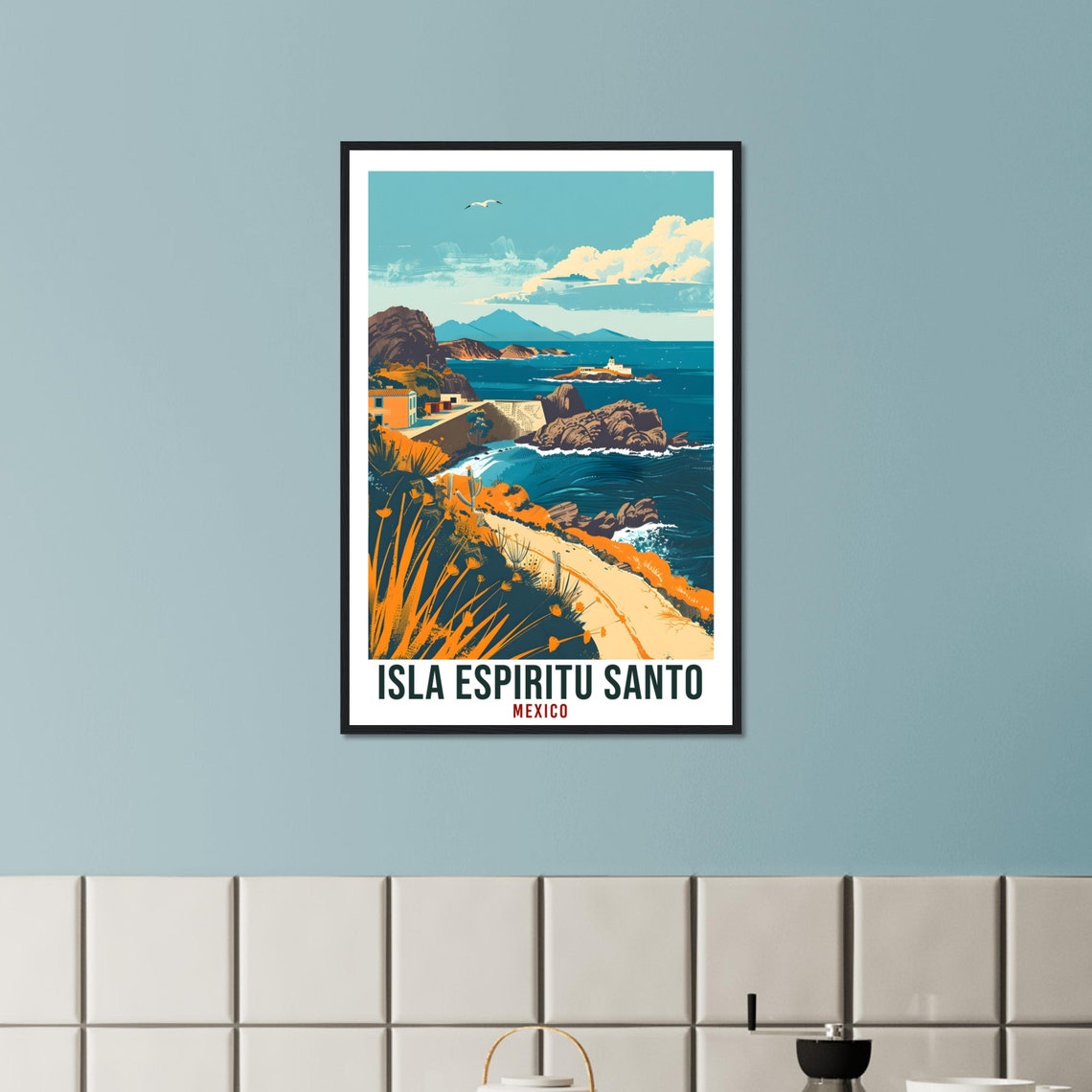 Isla Espiritu Santo Mexico Rugged Coast Rocky Cliffs Deep Blue Sea Poster - Image 2
