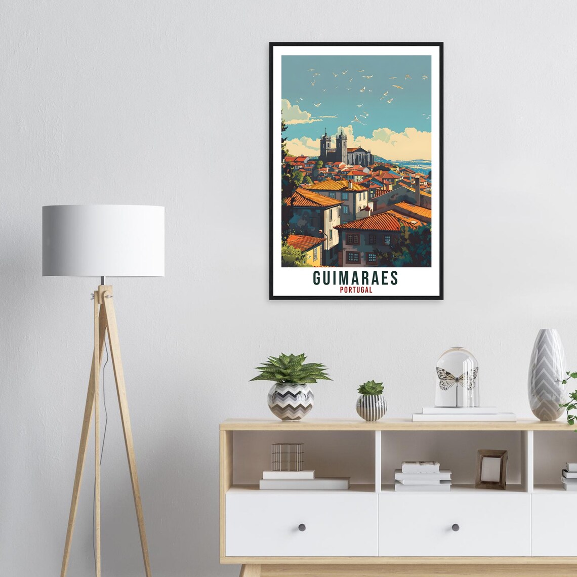 Guimaraes Portugal Travel Poster, Landmark Artwork - Image 3
