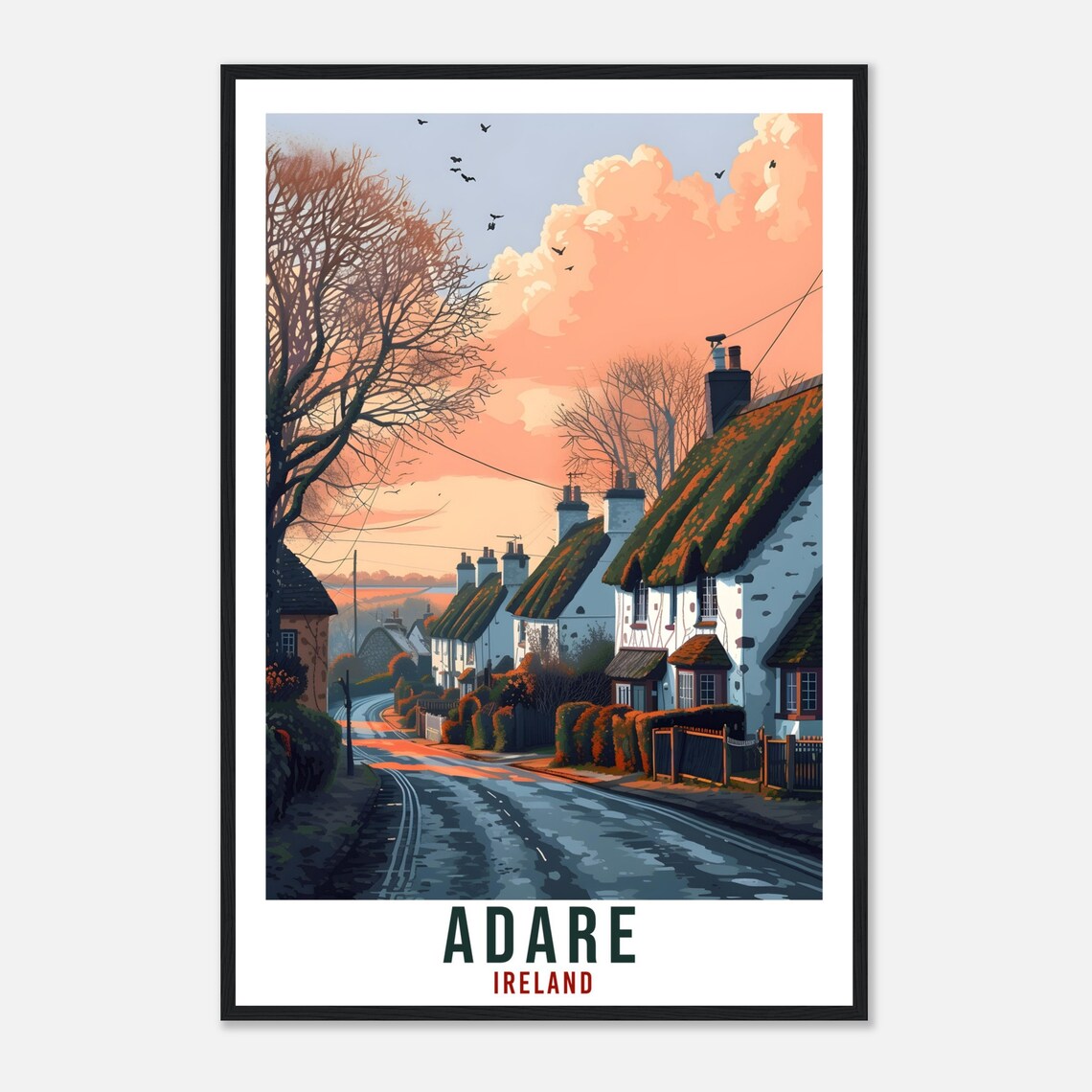 Adare Ireland Thatched Cottages Village Street Travel Poster - Image 4