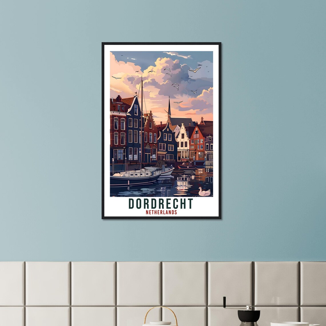 Dordrecht Travel Poster, Holland Place Wall Art - Image 3