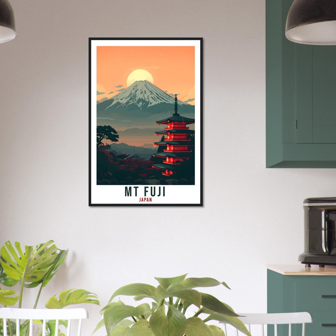 Mount Fuji Japan Chureito Pagoda Red Temple Sunset Travel Poster - Image 3