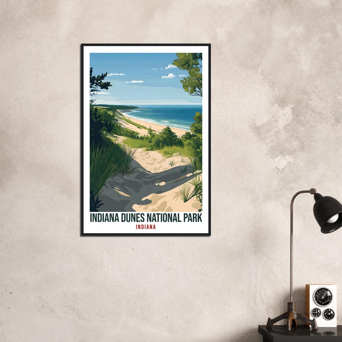 Indiana Dunes National Park Usa Travel Print Wall Art Wall Hanging Home Dcor Indiana Dunes Gift Travel Art Usa Hiking Artwork Travel Poster - Image 3