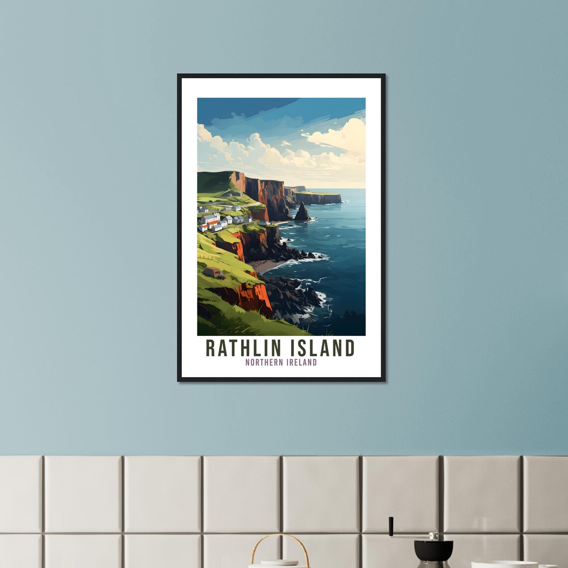 Rathlin Island Travel Poster, Northern Ireland Coast - Image 3