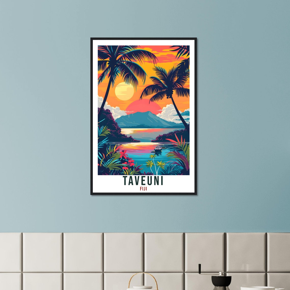 Taveuni Fiji Travel Print Fiji Wall Art Wall Hanging Home Dcor Taveuni Gift Fiji Islands Landmark Artwork Travel Art Fijian Travel Poster - Image 2