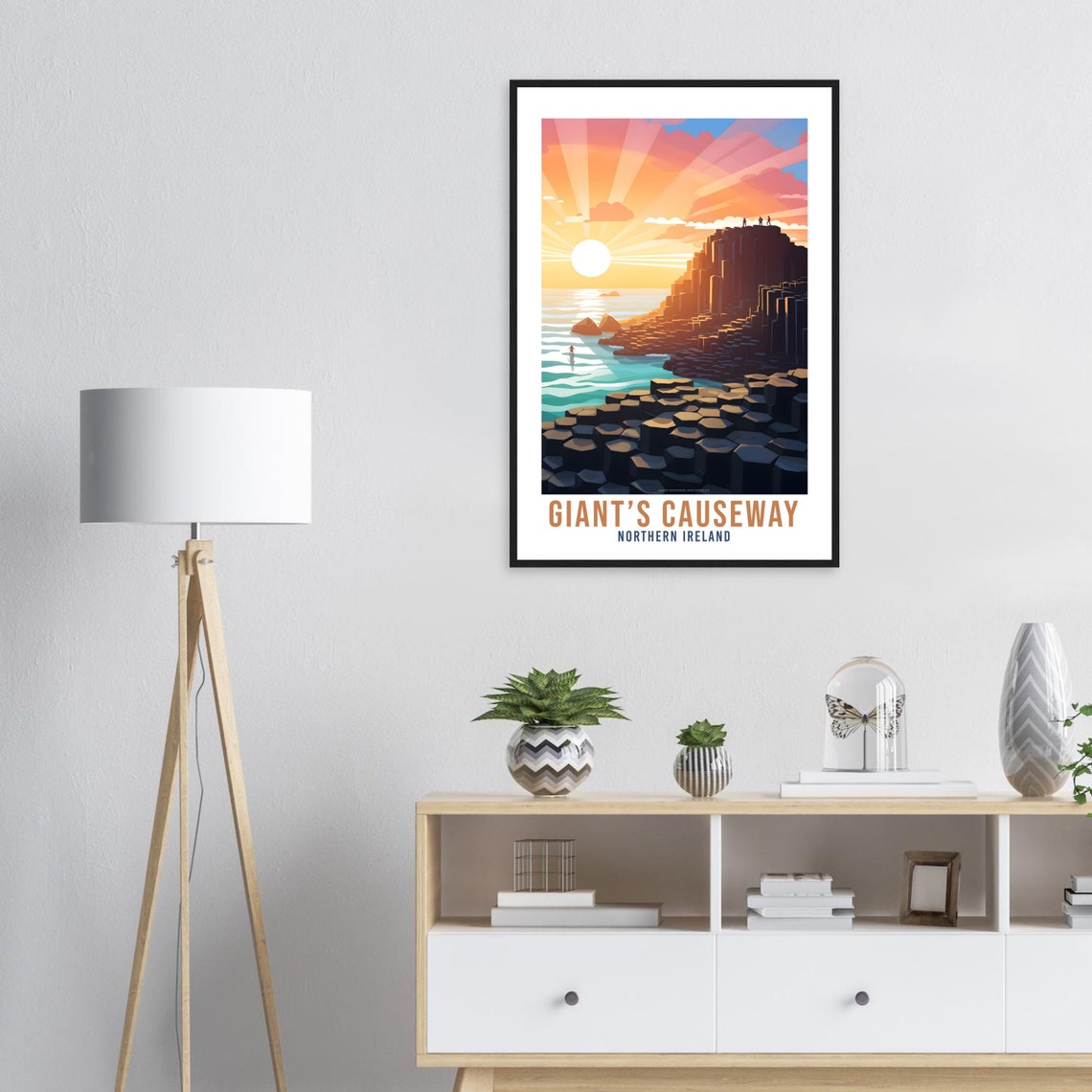 Giants Causeway Northern Ireland Sunrise Cliffs Travel Poster - Image 2
