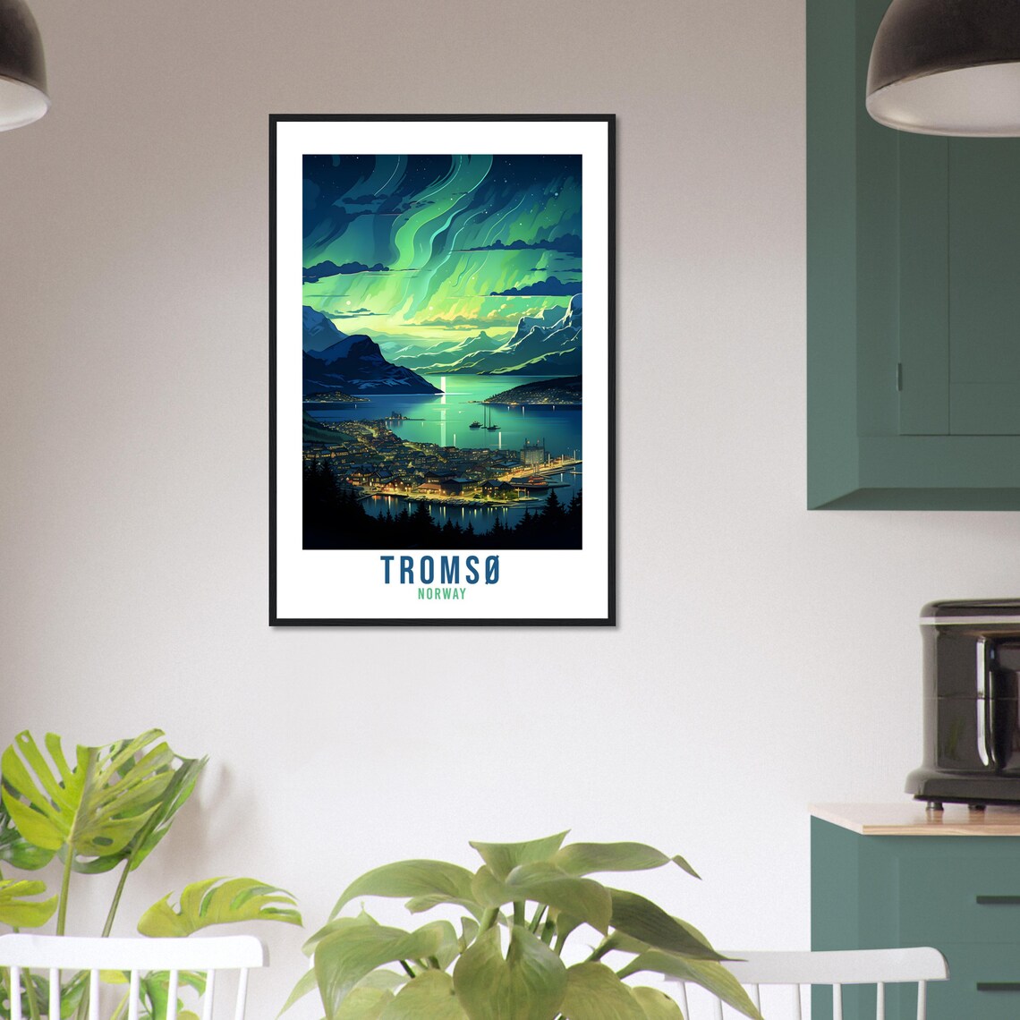 Troms, Norway Northern Lights Travel Poster - Image 3