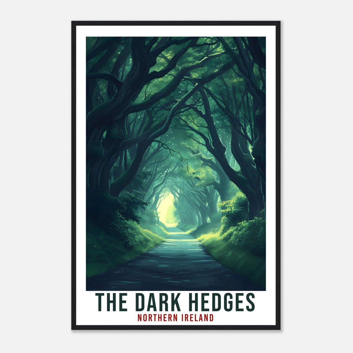The Dark Hedges Northern Ireland Tree Tunnel Vintage Travel Poster - Image 4