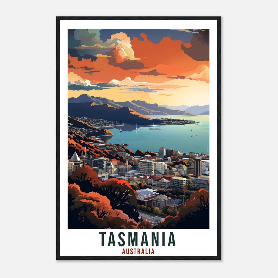Tasmania Travel Poster Wall Art Tasmania Australia Home Dcor Artwork Wall Hanging Tasmania Art Gifts Tasmania Travel Print Australian Gift - Image 4