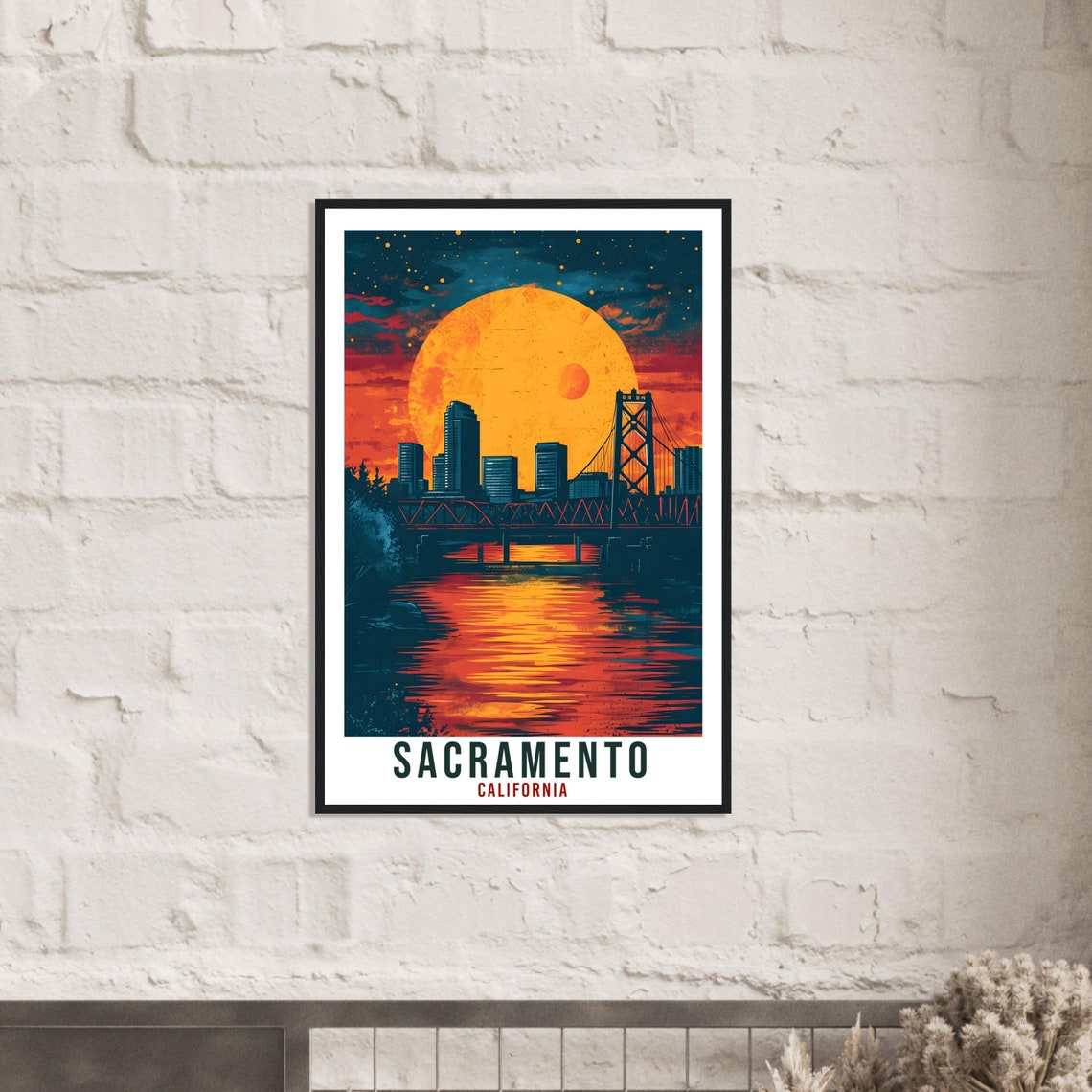Sacramento Travel Print California Home Decoration Usa City Wall Art Gift Wall Hanging Art Lover California Artwork Sacramento Travel Poster - Image 4