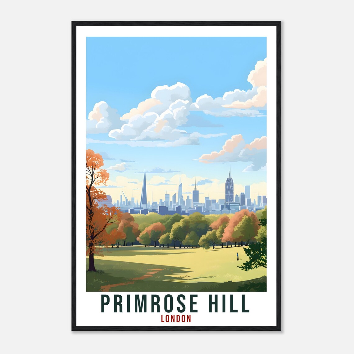 Primrose Hill London Travel Poster, Cityscape Artwork - Image 4